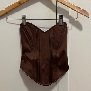 Bershka Brown Corset Top